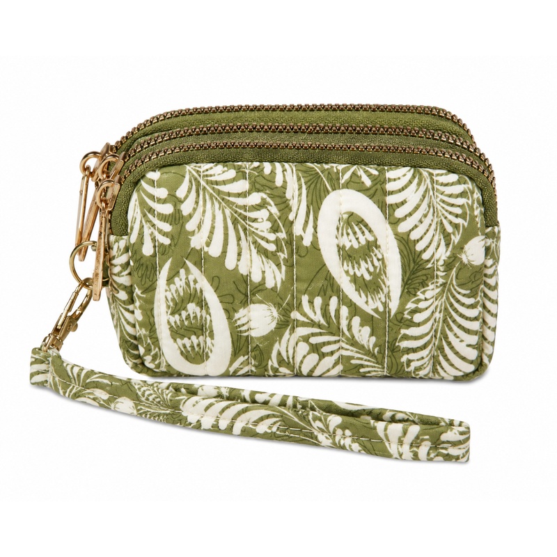 (image for) 2323 Olive Triple Top Zip Coin And Accessory Pouch